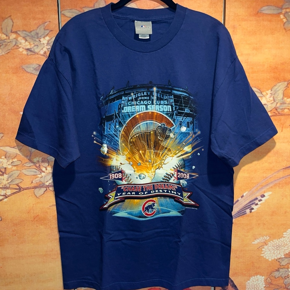 Vintage Chicago Cubs T Shirt MLB Baseball 2008 Team Logo Men’s L.